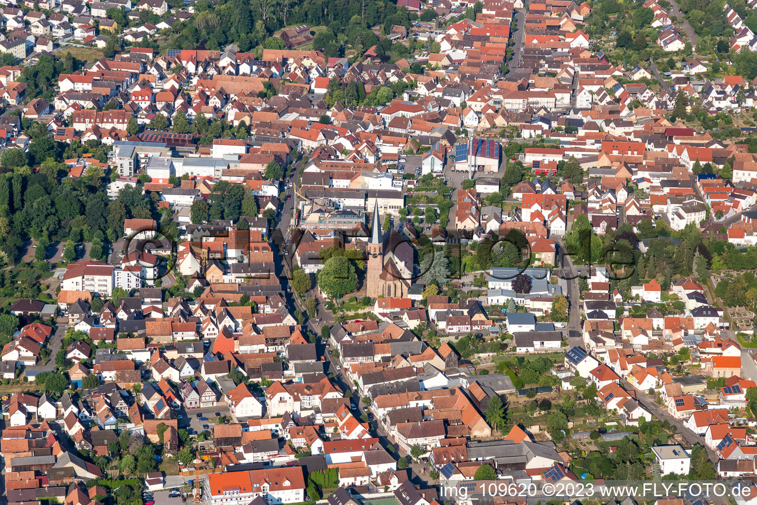Ortsteil Herxheim in Herxheim bei Landau/Pfalz im Bundesland Rheinland-Pfalz, Deutschland von oben gesehen