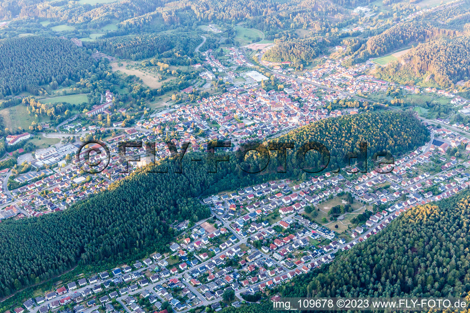 Luftbild von Dahn im Bundesland Rheinland-Pfalz, Deutschland