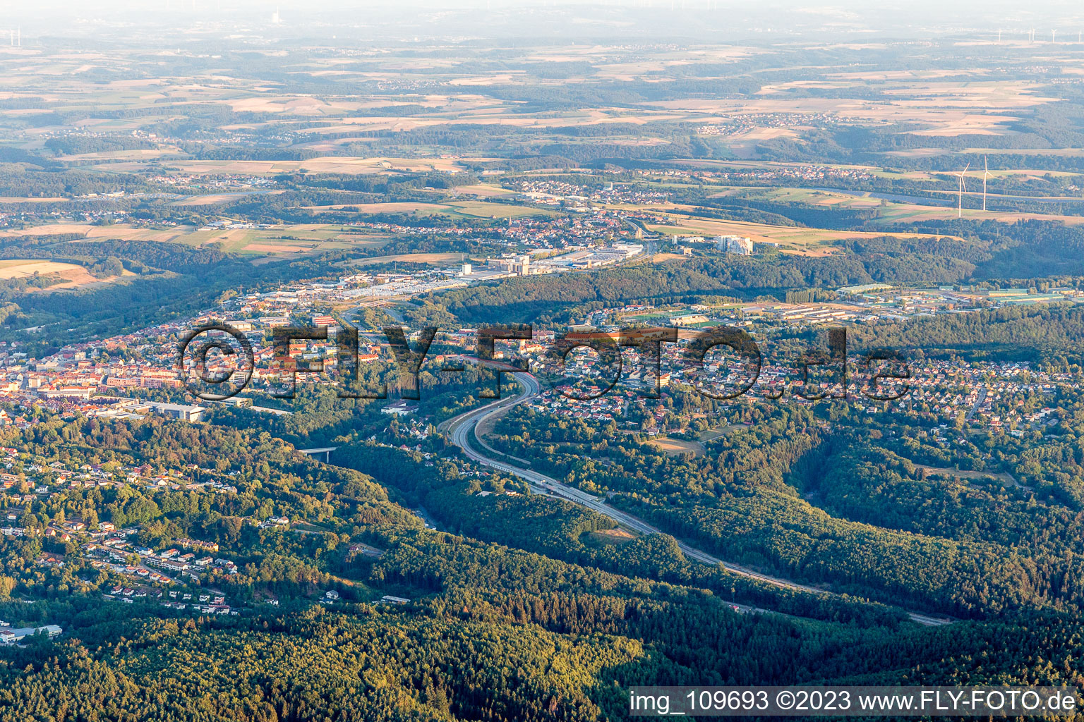 Pirmasens im Bundesland Rheinland-Pfalz, Deutschland von oben