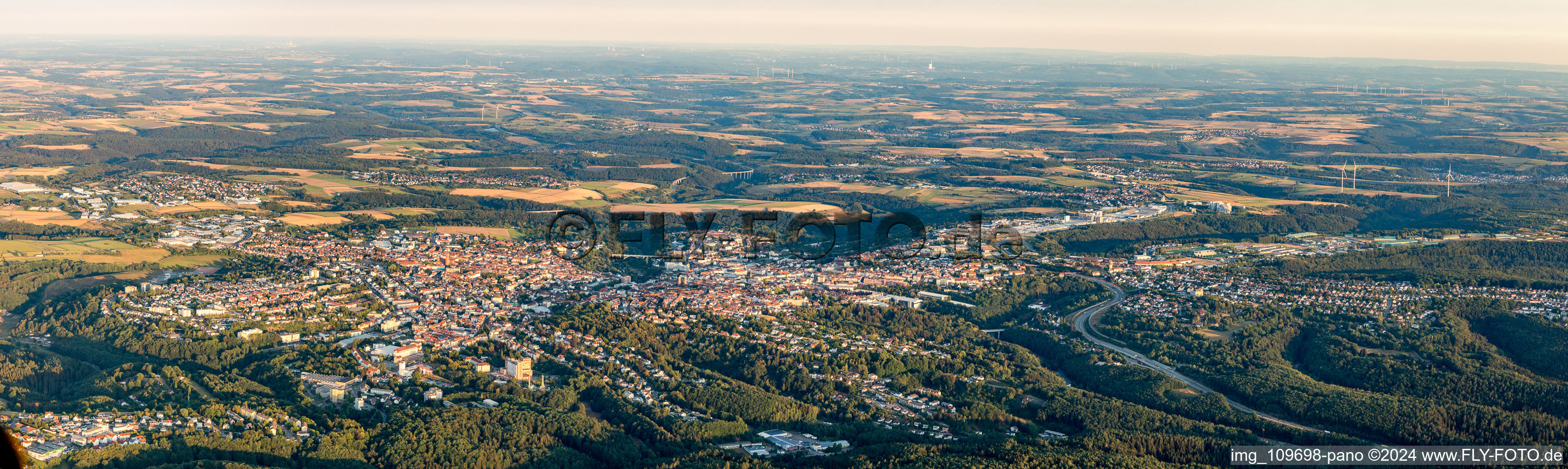 Luftaufnahme von Panorama in Pirmasens im Bundesland Rheinland-Pfalz, Deutschland