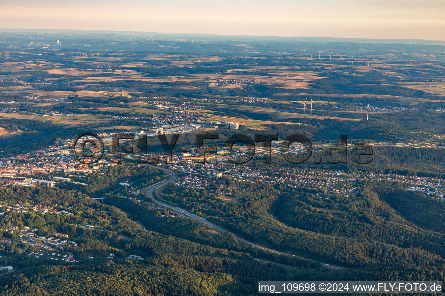 Pirmasens im Bundesland Rheinland-Pfalz, Deutschland vom Flugzeug aus