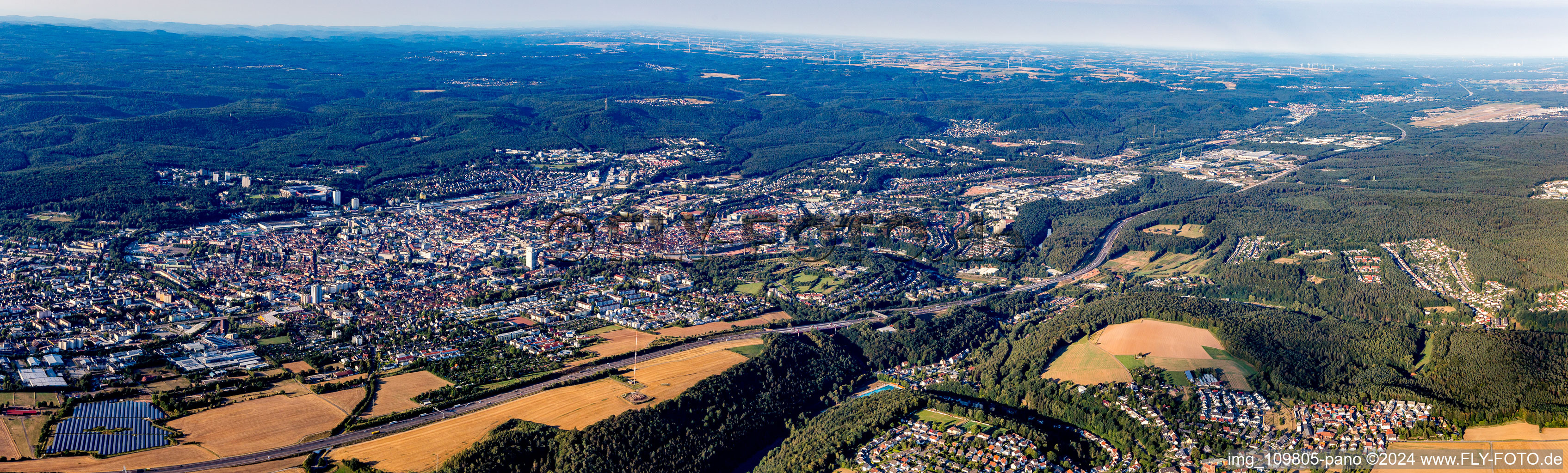 Panorama in Kaiserslautern im Bundesland Rheinland-Pfalz, Deutschland