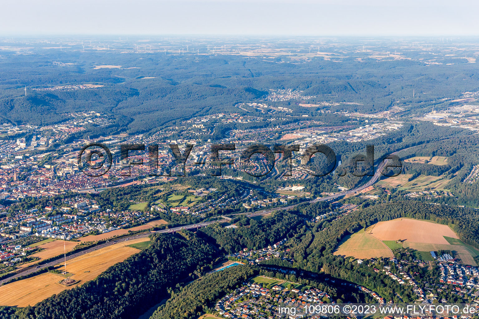 Luftbild von Kaiserslautern im Bundesland Rheinland-Pfalz, Deutschland
