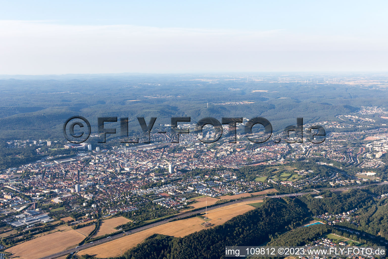Kaiserslautern im Bundesland Rheinland-Pfalz, Deutschland von oben gesehen