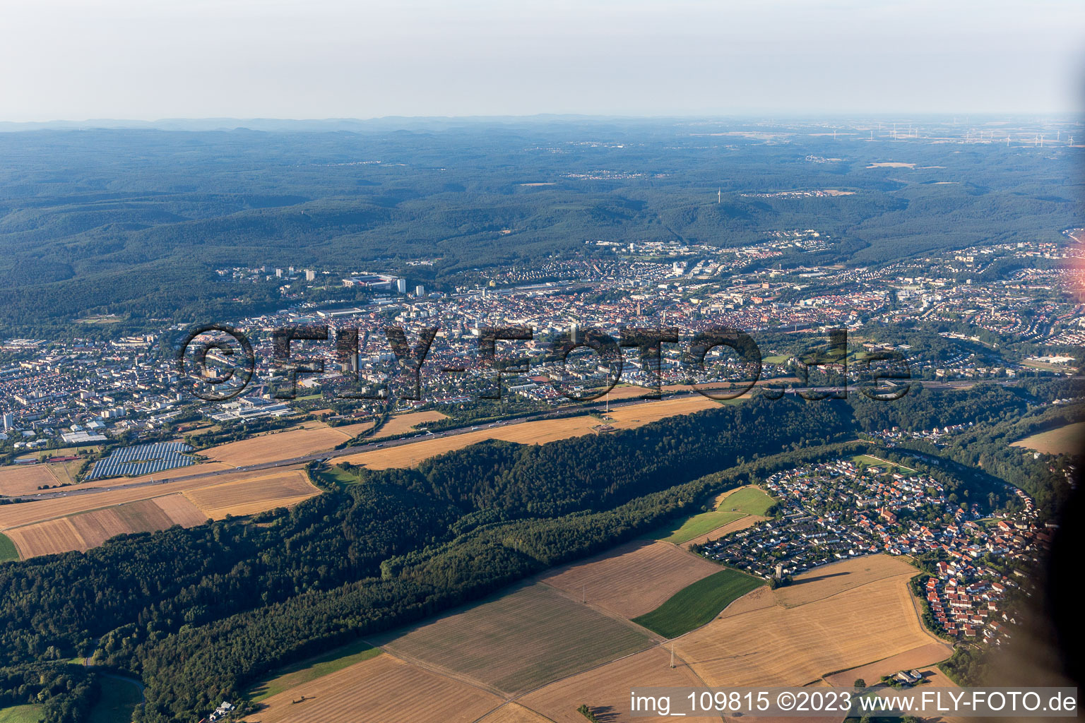 Kaiserslautern im Bundesland Rheinland-Pfalz, Deutschland aus der Luft betrachtet