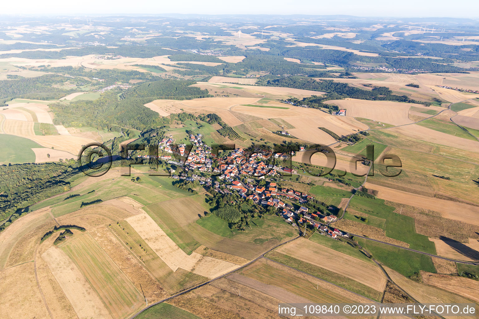 Luftbild von Becherbach bei Meisenheim im Bundesland Rheinland-Pfalz, Deutschland