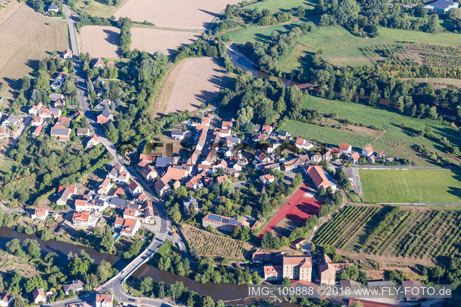 Odernheim am Glan im Bundesland Rheinland-Pfalz, Deutschland aus der Vogelperspektive
