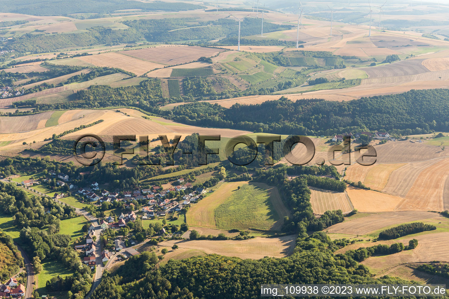 Mannweiler-Cölln im Bundesland Rheinland-Pfalz, Deutschland aus der Drohnenperspektive