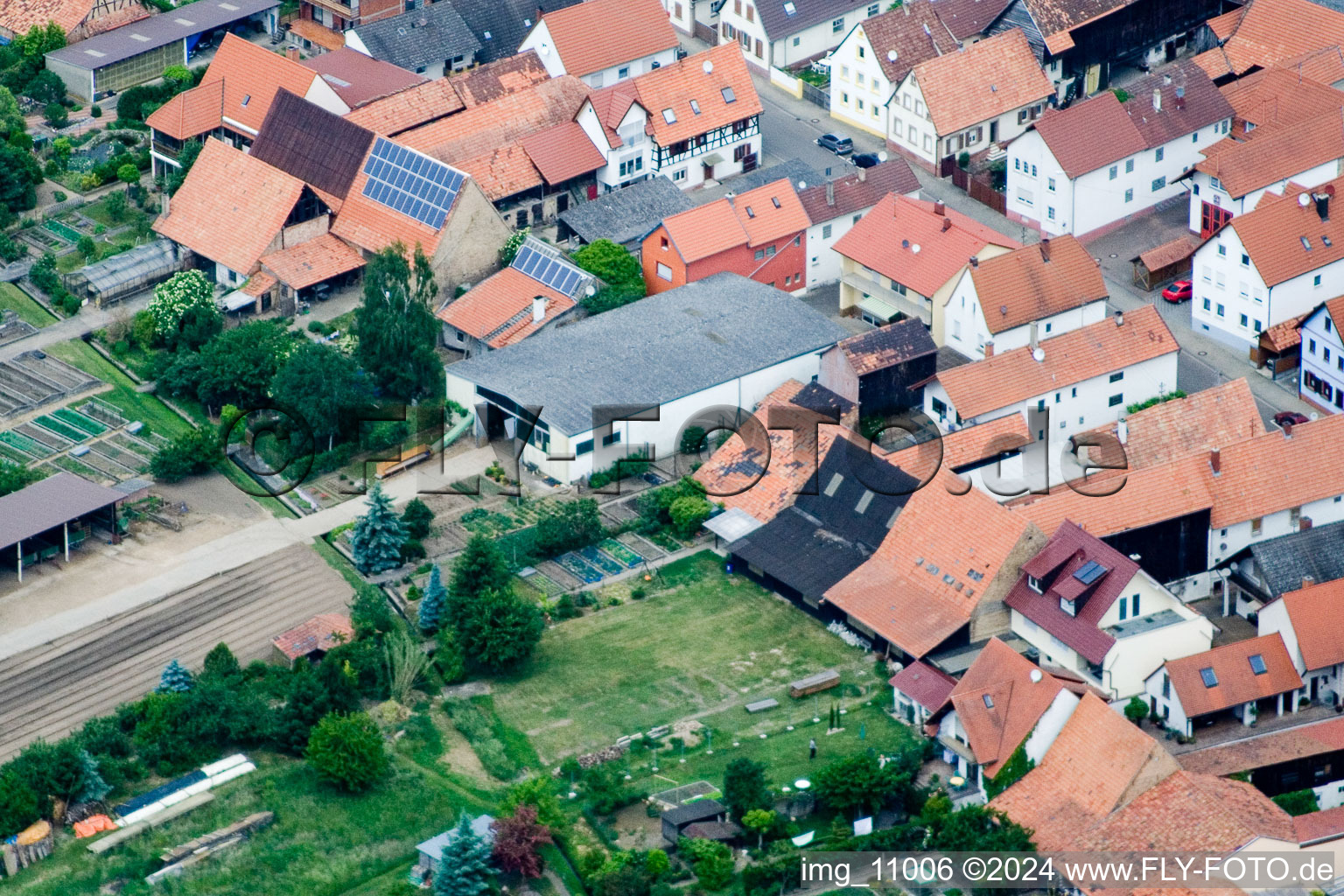 Erlenbach bei Kandel im Bundesland Rheinland-Pfalz, Deutschland aus der Luft