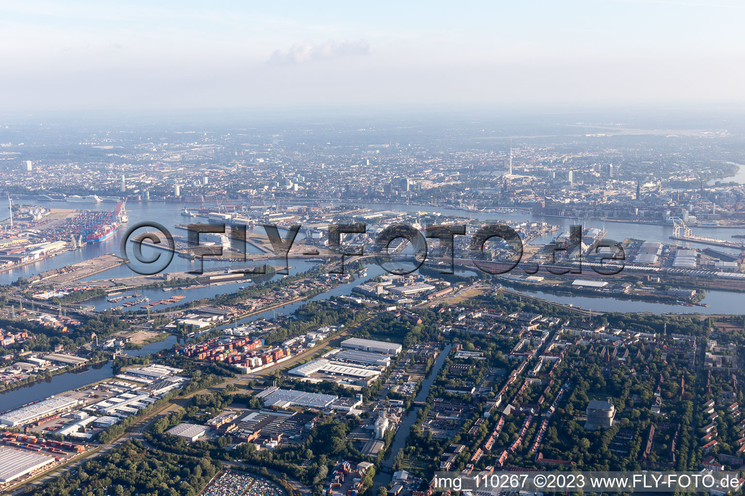 Luftaufnahme von Hamburg, Hafen, Deutschland