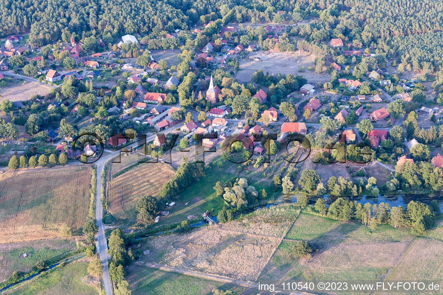 Luftbild von Stapel im Bundesland Niedersachsen, Deutschland