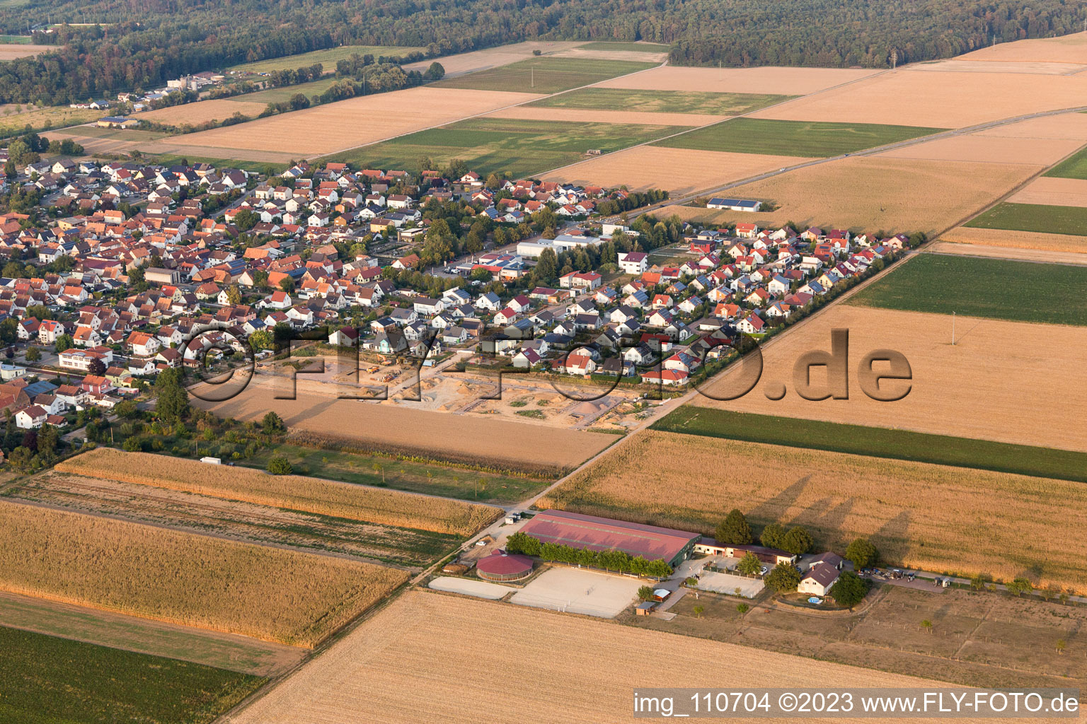 Steinweiler, Erweiterung Neubaugebiet Brotäcker im Bundesland Rheinland-Pfalz, Deutschland
