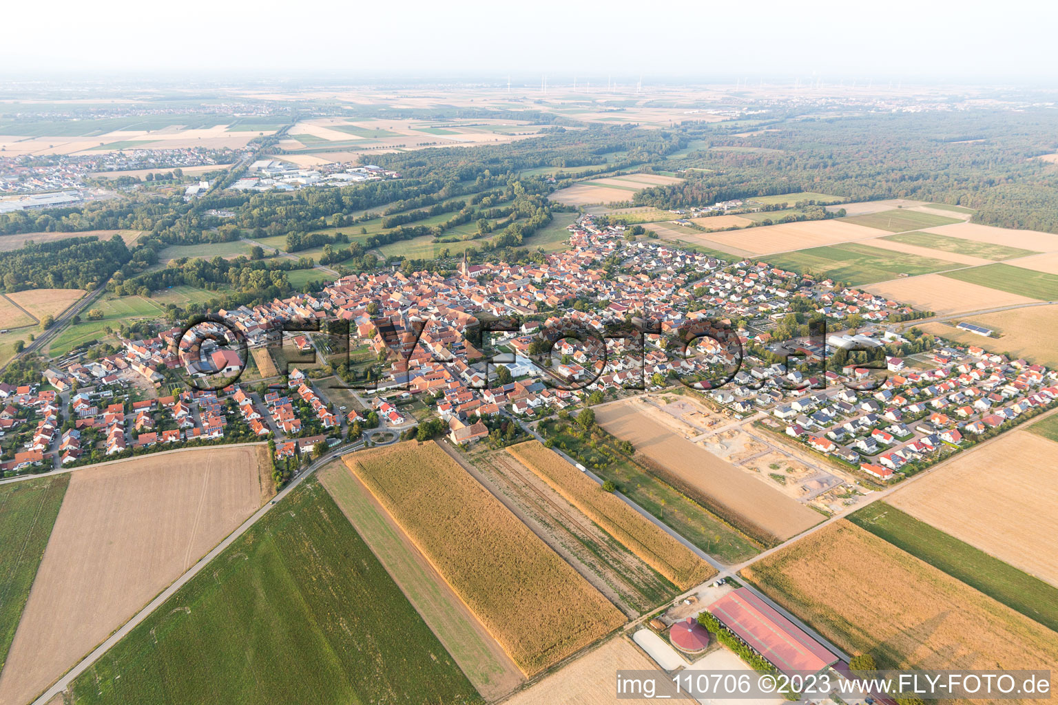 Luftbild von Steinweiler, Erweiterung Neubaugebiet Brotäcker im Bundesland Rheinland-Pfalz, Deutschland