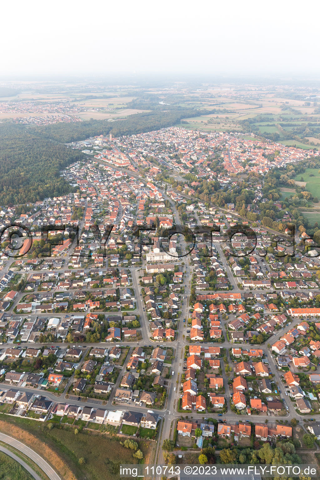 Jockgrim im Bundesland Rheinland-Pfalz, Deutschland vom Flugzeug aus