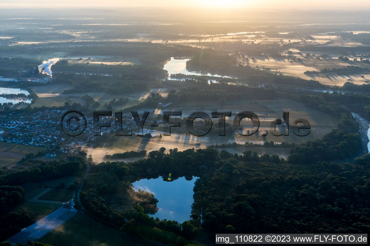 Ortsteil Sondernheim in Germersheim im Bundesland Rheinland-Pfalz, Deutschland aus der Luft betrachtet