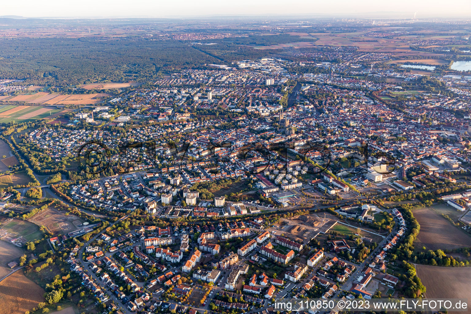 Speyer im Bundesland Rheinland-Pfalz, Deutschland aus der Luft betrachtet