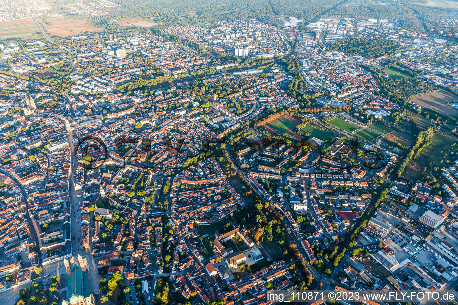 Speyer im Bundesland Rheinland-Pfalz, Deutschland vom Flugzeug aus
