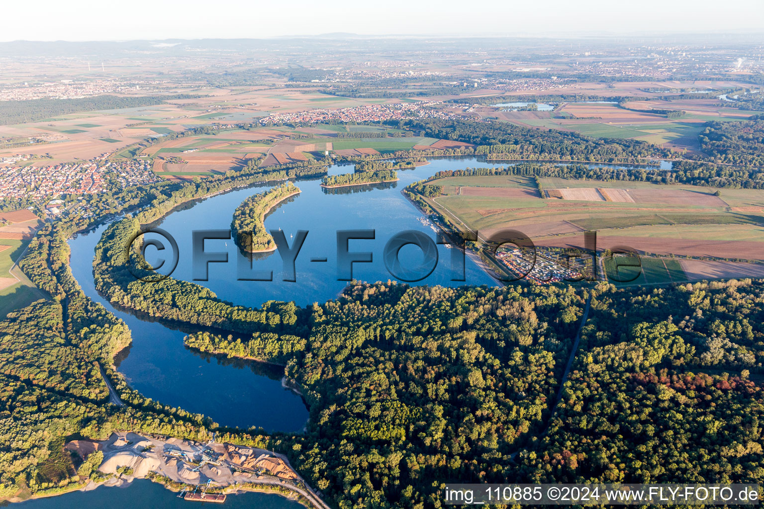 Luftbild von Otterstadt, Kollersee im Bundesland Rheinland-Pfalz, Deutschland