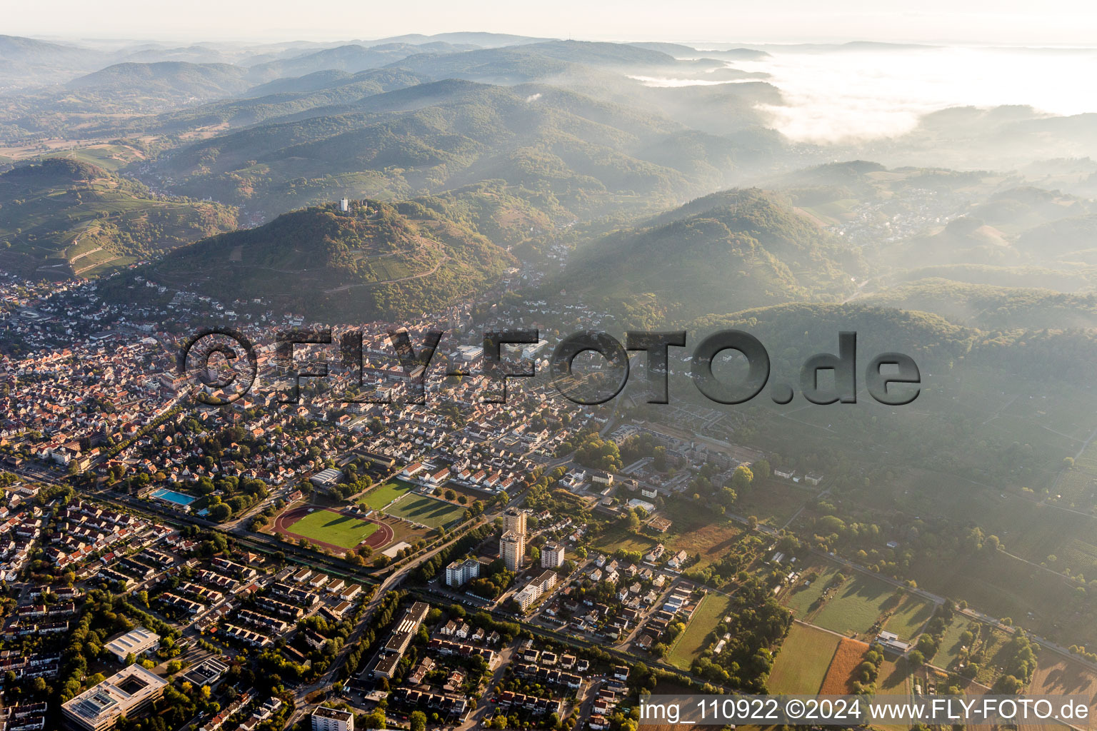 Heppenheim in Heppenheim an der Bergstrasse im Bundesland Hessen, Deutschland von oben