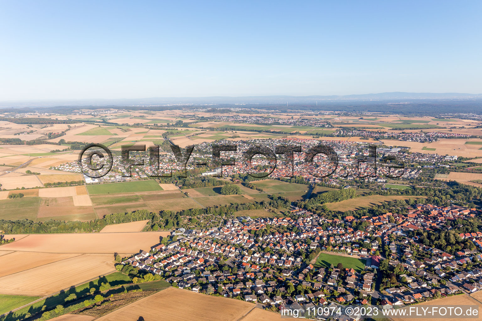 Luftbild von Ueberau im Bundesland Hessen, Deutschland