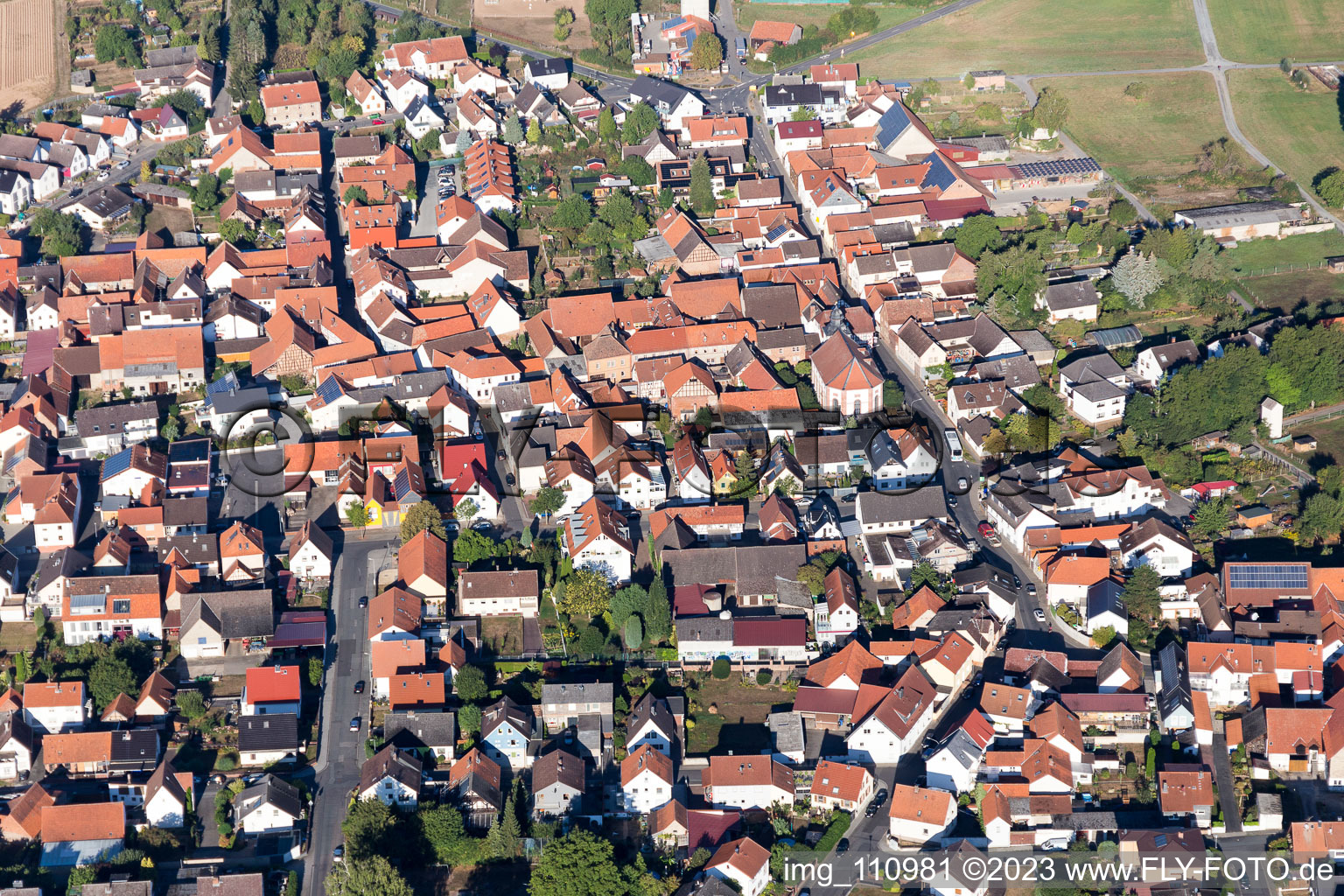 Luftbild von Semd im Bundesland Hessen, Deutschland