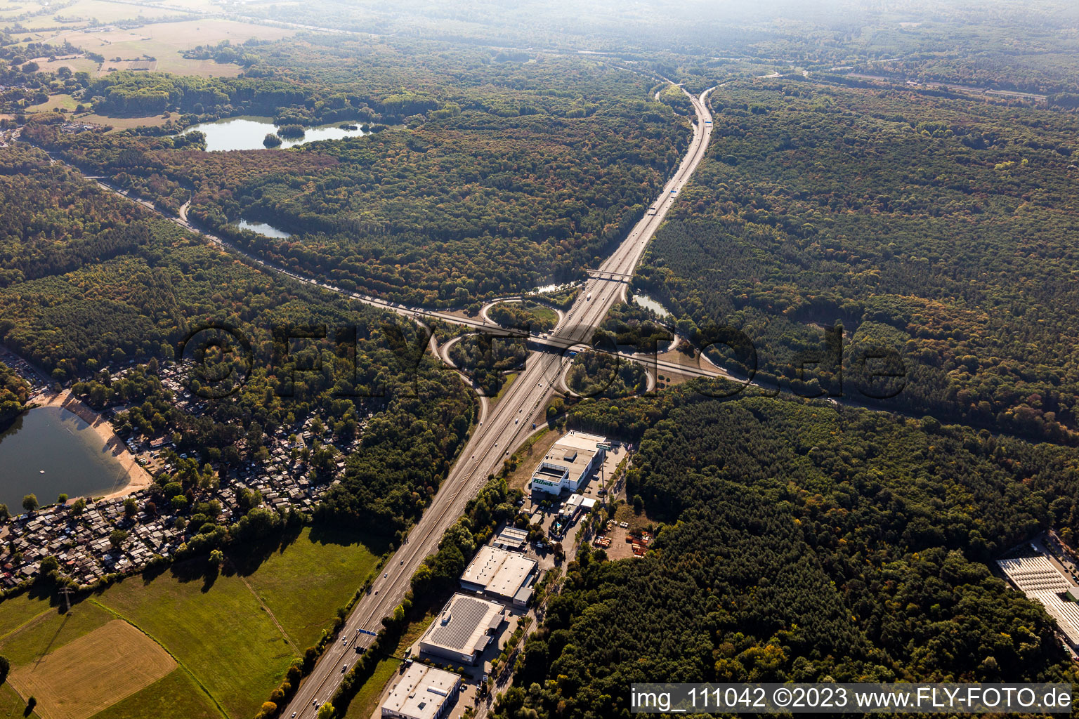Luftbild von Hanau, Kreuz A66/B8 im Bundesland Hessen, Deutschland