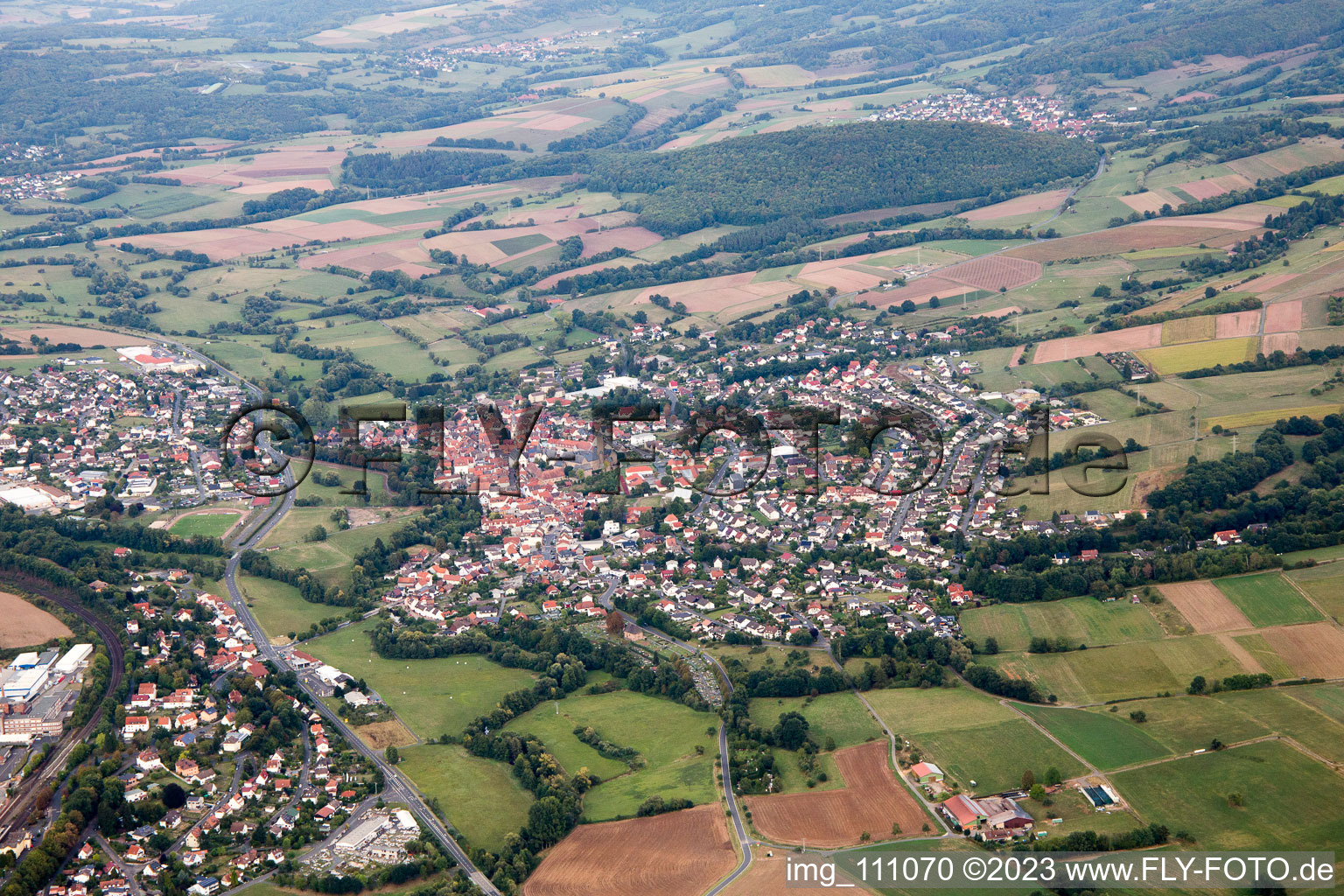 Steinau an der Straße im Bundesland Bayern, Deutschland von oben