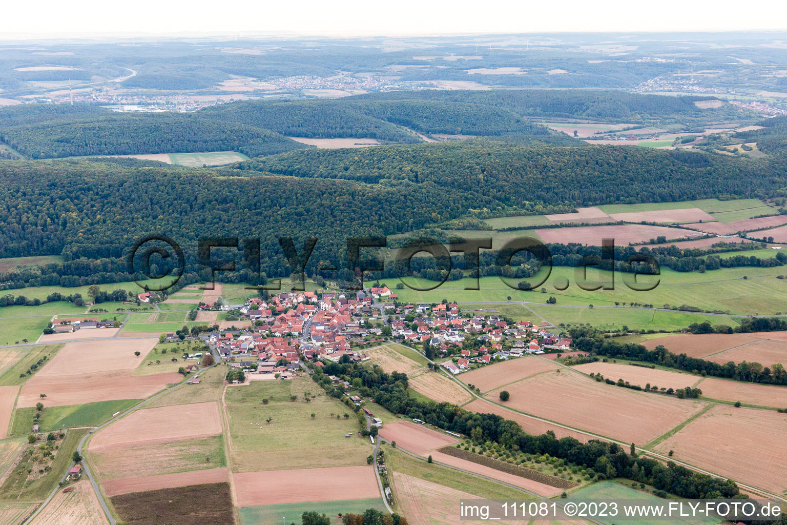 Luftbild von Obererthal im Bundesland Bayern, Deutschland