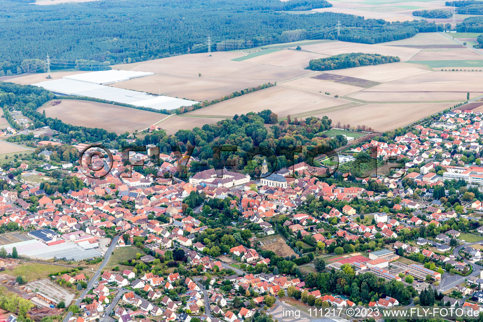 Luftbild von Wiesentheid im Bundesland Bayern, Deutschland