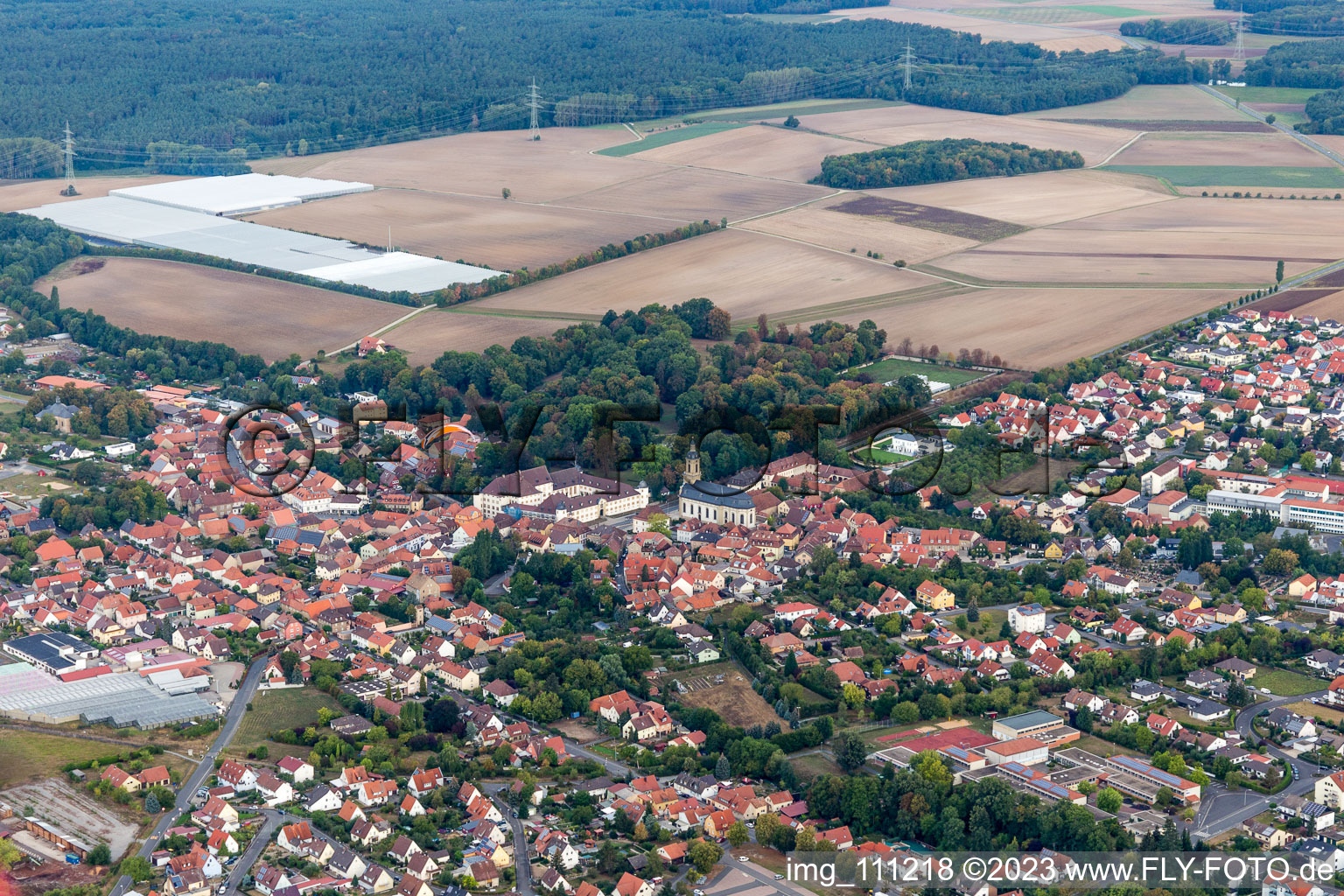 Luftaufnahme von Wiesentheid im Bundesland Bayern, Deutschland