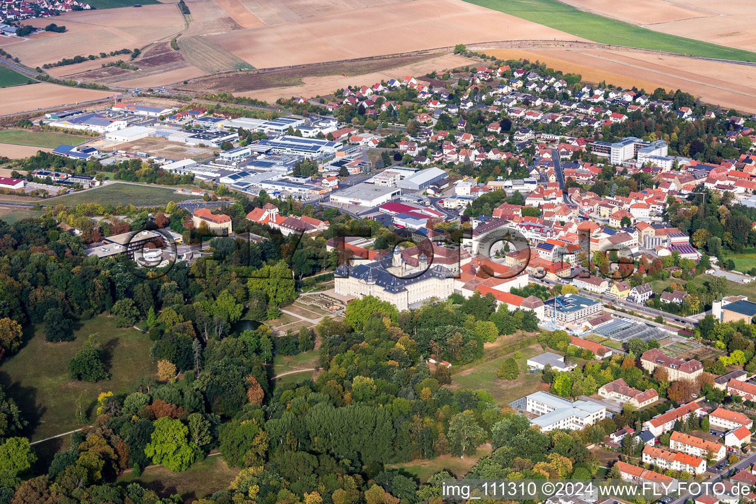 Gewerbegebiet und Firmenansiedlung in Werneck im Bundesland Bayern, Deutschland
