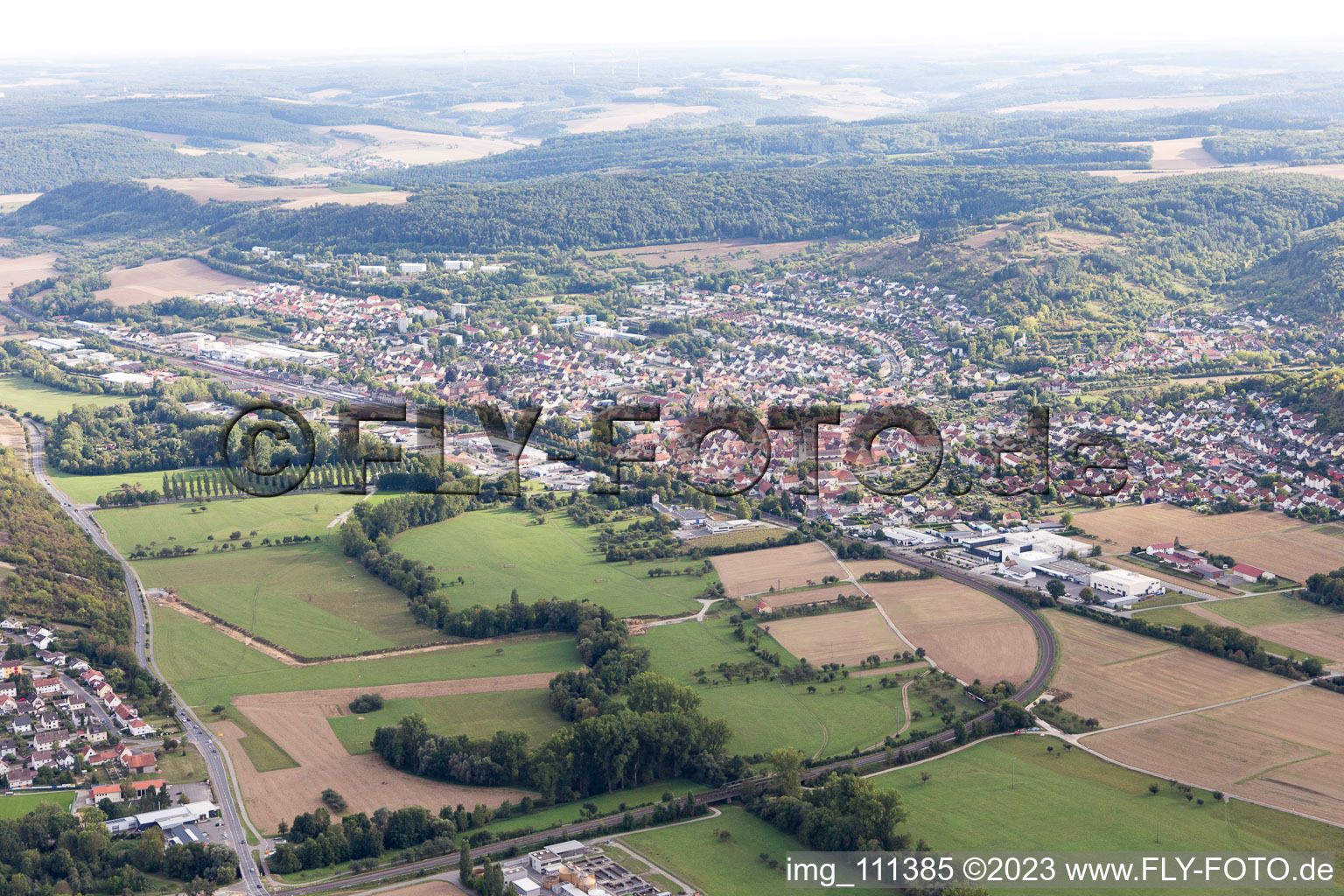 Luftbild von Lauda im Bundesland Baden-Württemberg, Deutschland