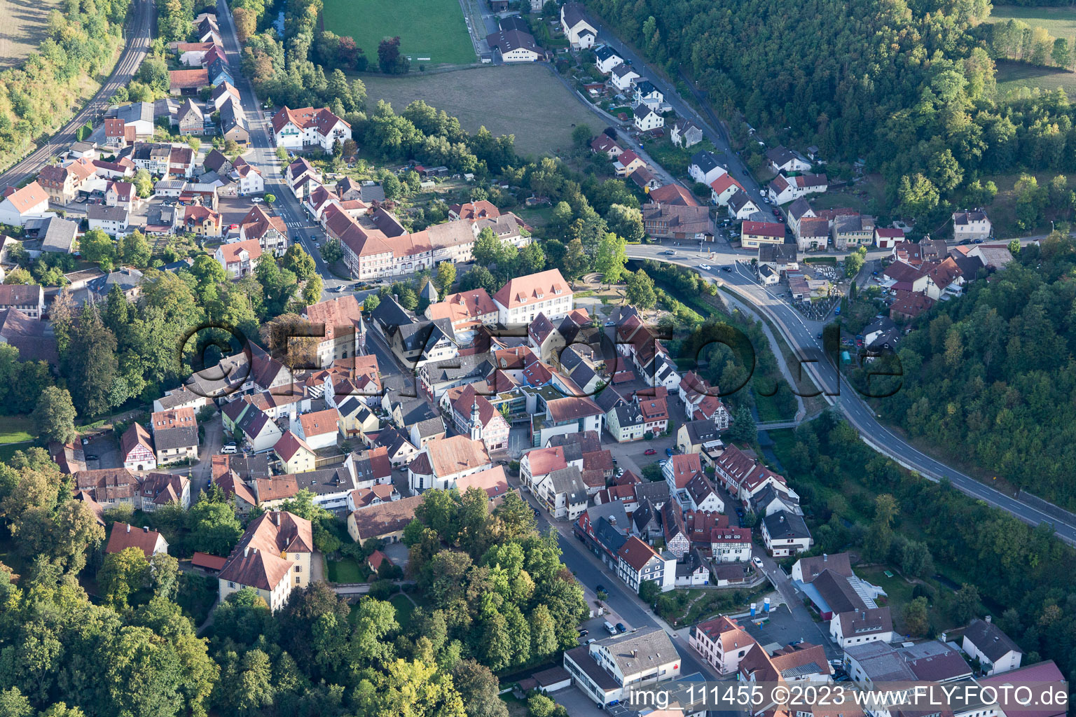 Adelsheim im Bundesland Baden-Württemberg, Deutschland vom Flugzeug aus