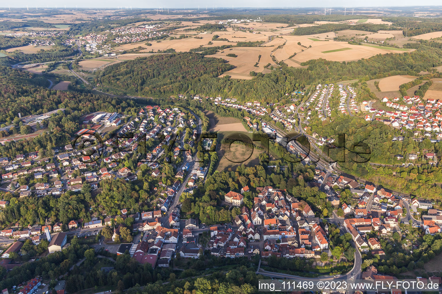 Drohnenaufname von Adelsheim im Bundesland Baden-Württemberg, Deutschland