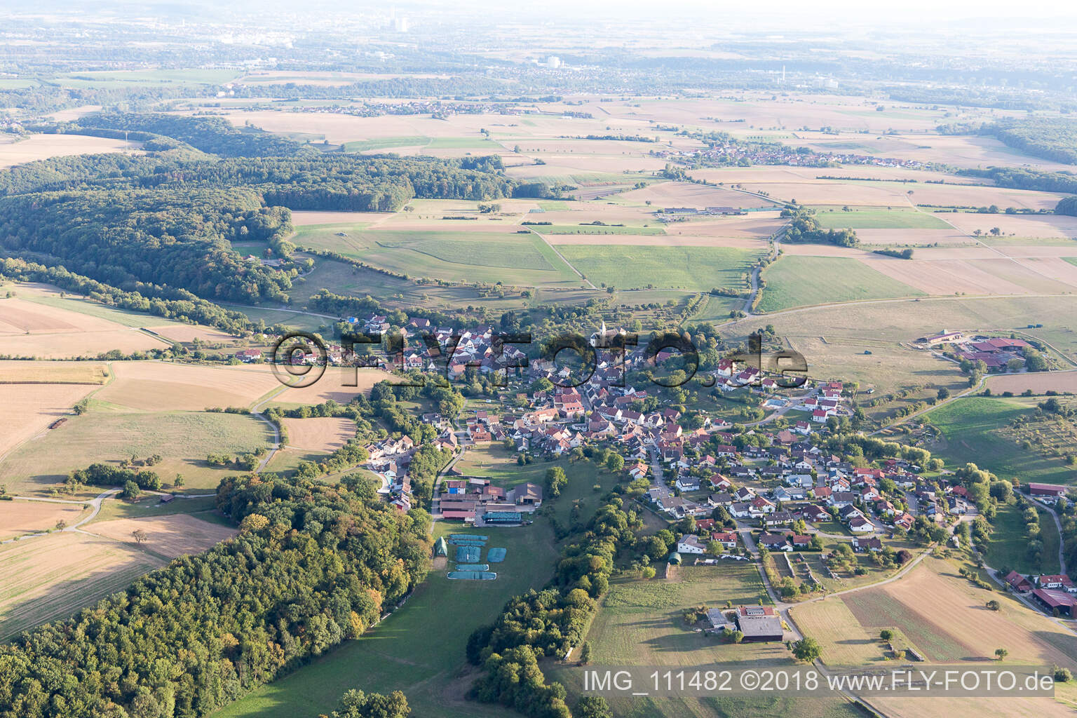 Luftbild von Tiefenbach in Gundelsheim im Bundesland Baden-Württemberg, Deutschland