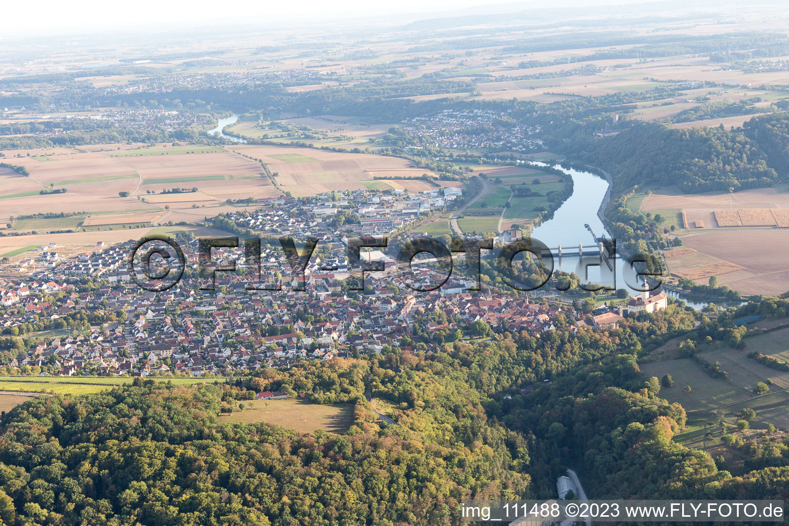 Luftbild von Gundelsheim im Bundesland Baden-Württemberg, Deutschland