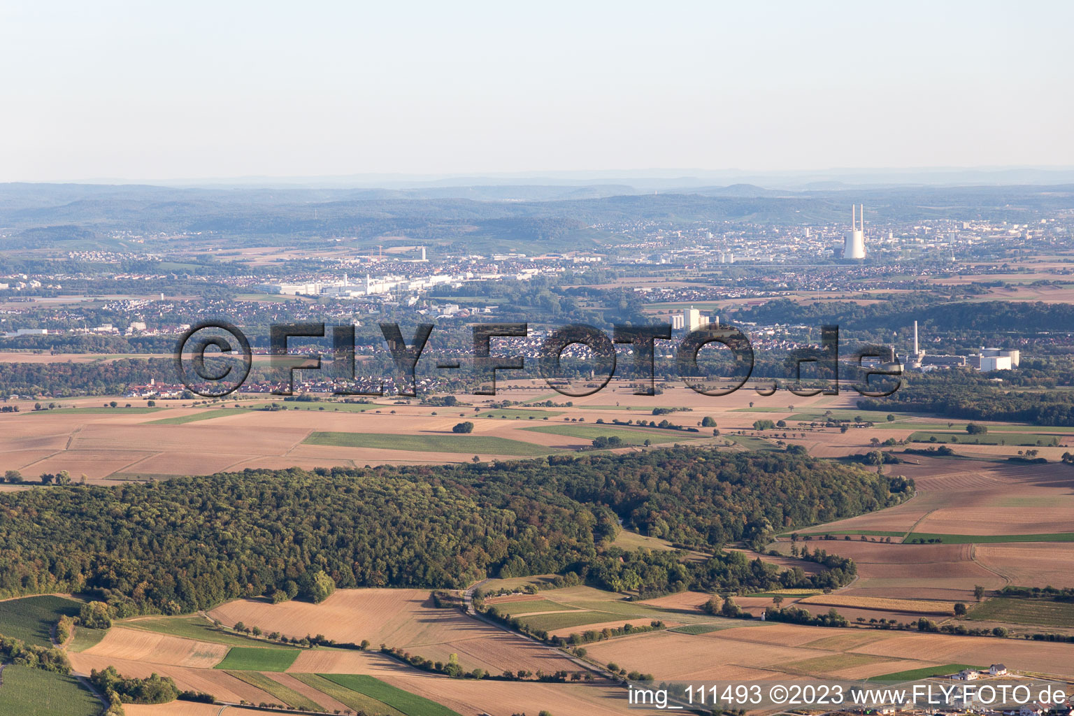 Luftbild von Neckarsulm von Norden im Bundesland Baden-Württemberg, Deutschland
