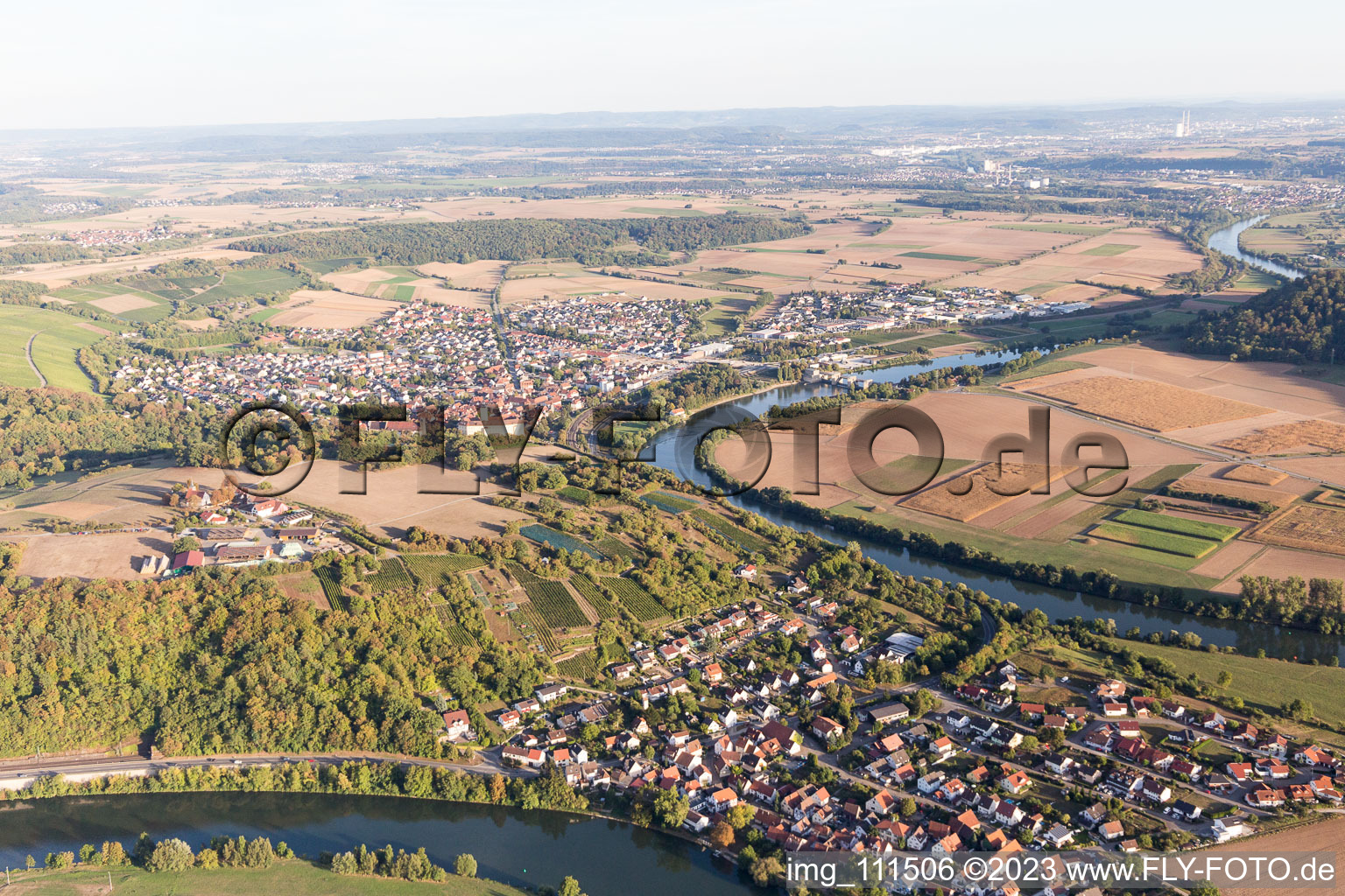 Luftbild von Böttingen vor Haßmersheim im Bundesland Baden-Württemberg, Deutschland