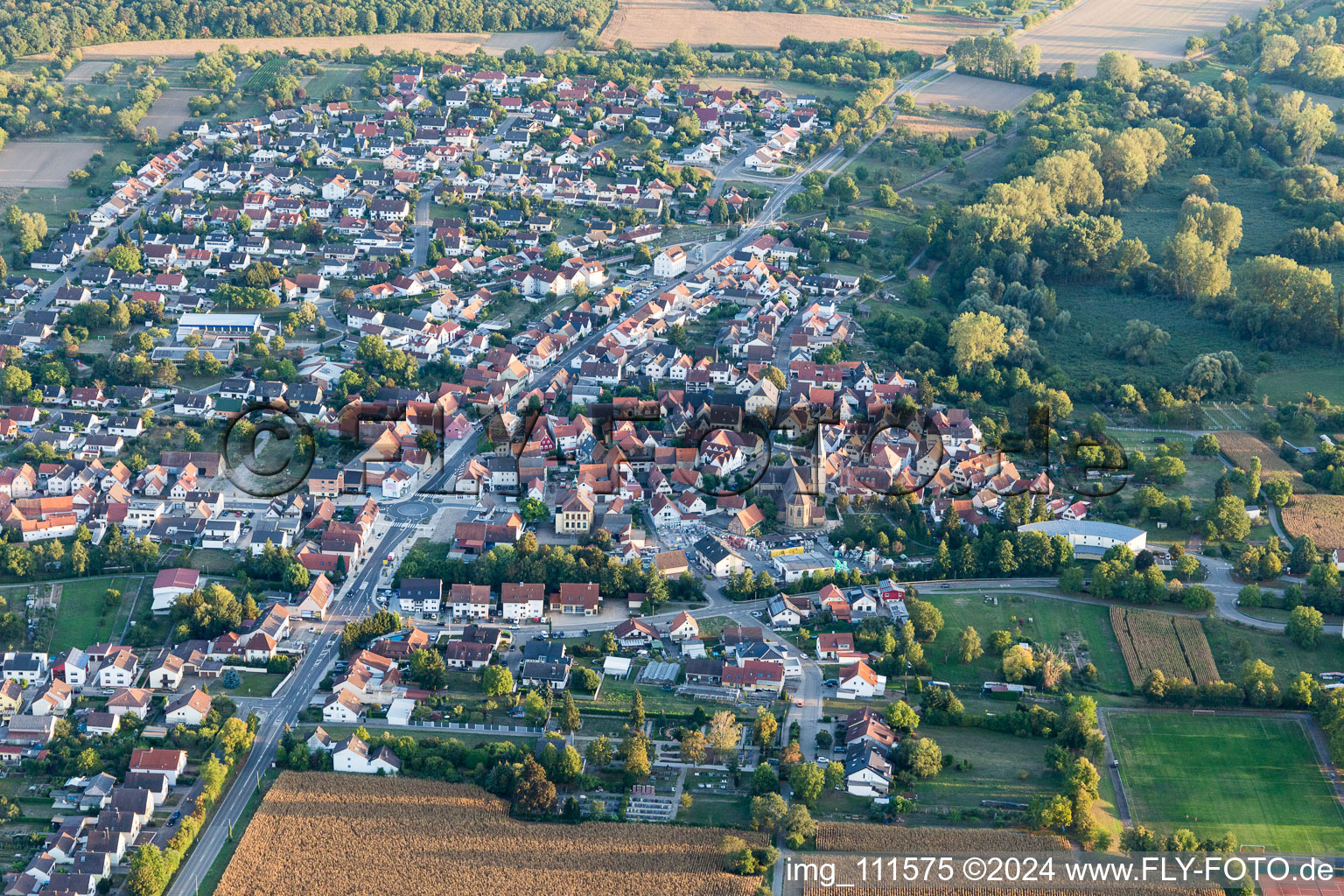 Schrägluftbild von Stettfeld im Bundesland Baden-Württemberg, Deutschland