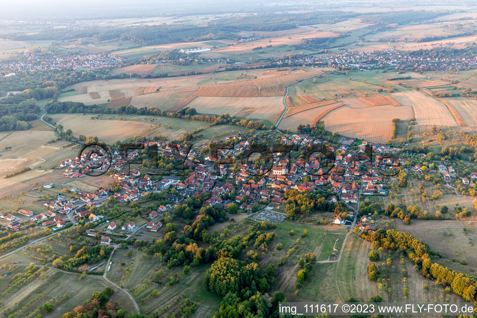 Lampertsloch im Bundesland Bas-Rhin, Frankreich von oben