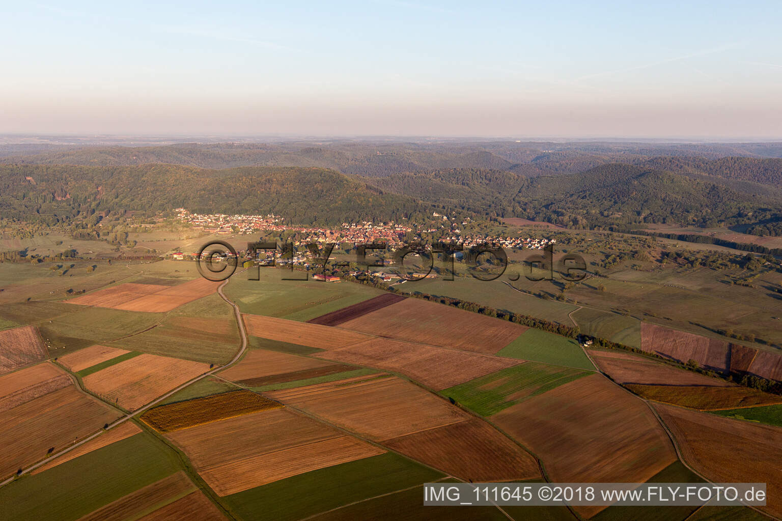 Neuwiller-lès-Saverne im Bundesland Bas-Rhin, Frankreich von einer Drohne aus