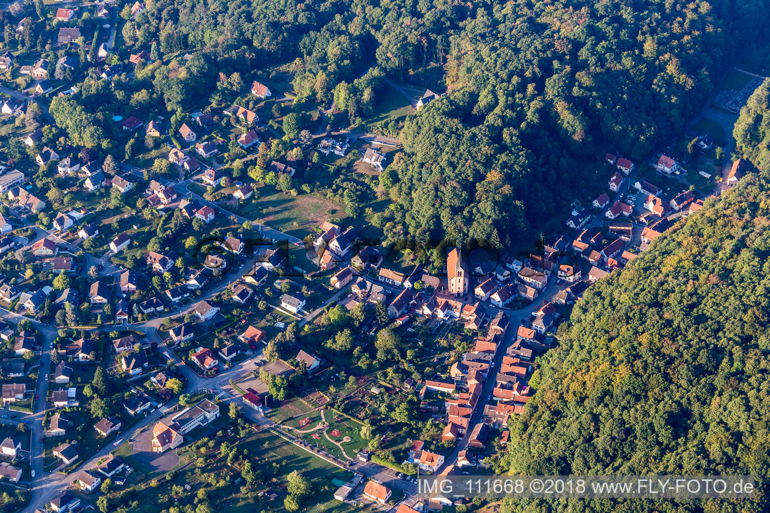 Luftaufnahme von Ottersthal im Bundesland Bas-Rhin, Frankreich