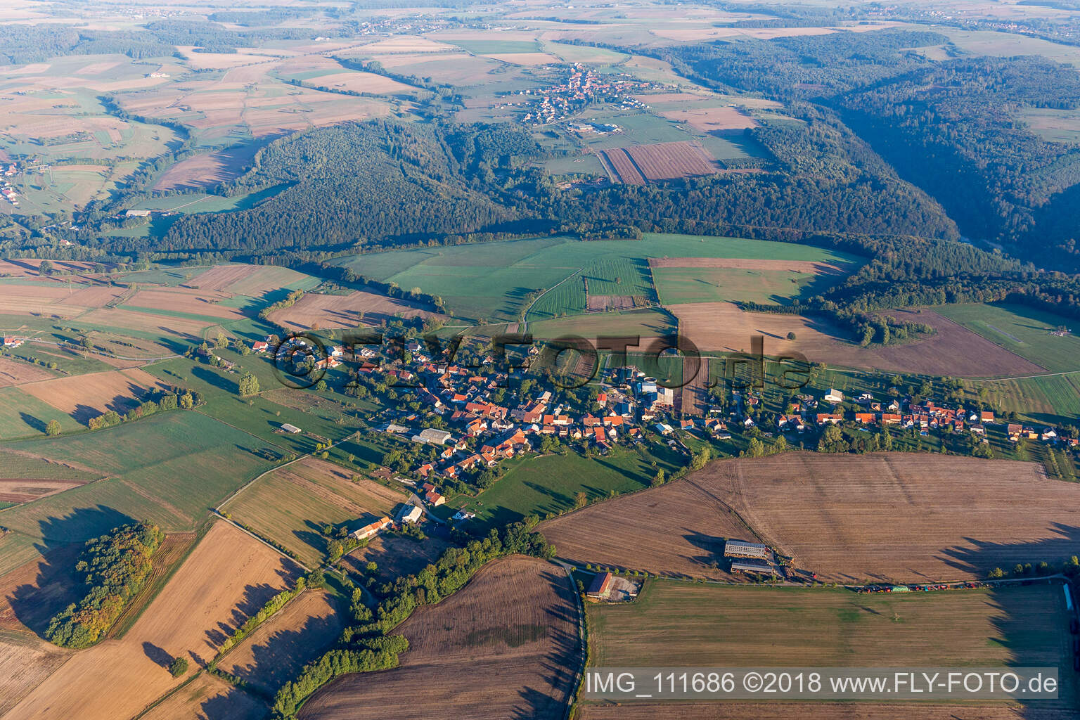 Luftbild von Pfalzweyer im Bundesland Bas-Rhin, Frankreich