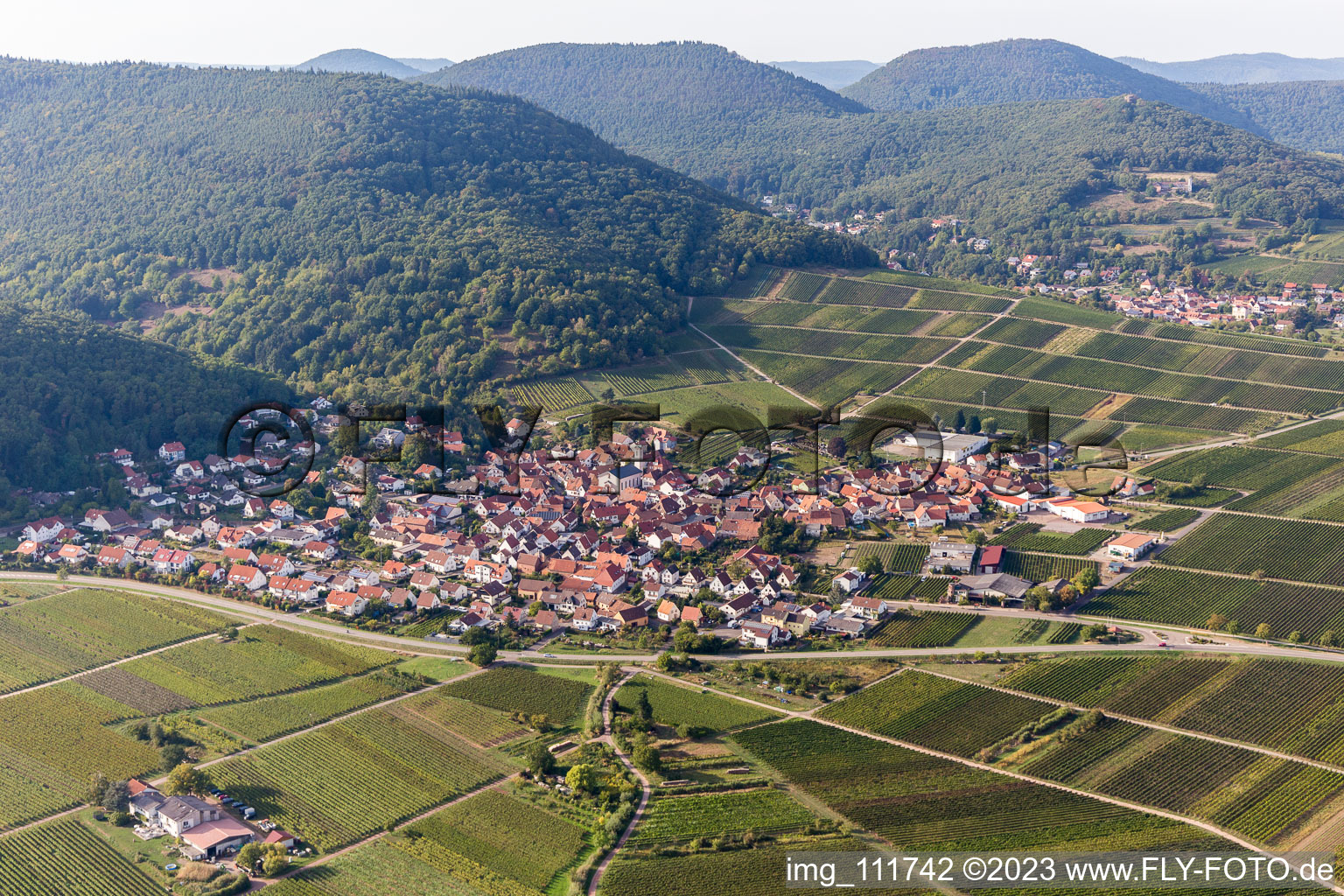 Eschbach im Bundesland Rheinland-Pfalz, Deutschland von der Drohne aus gesehen