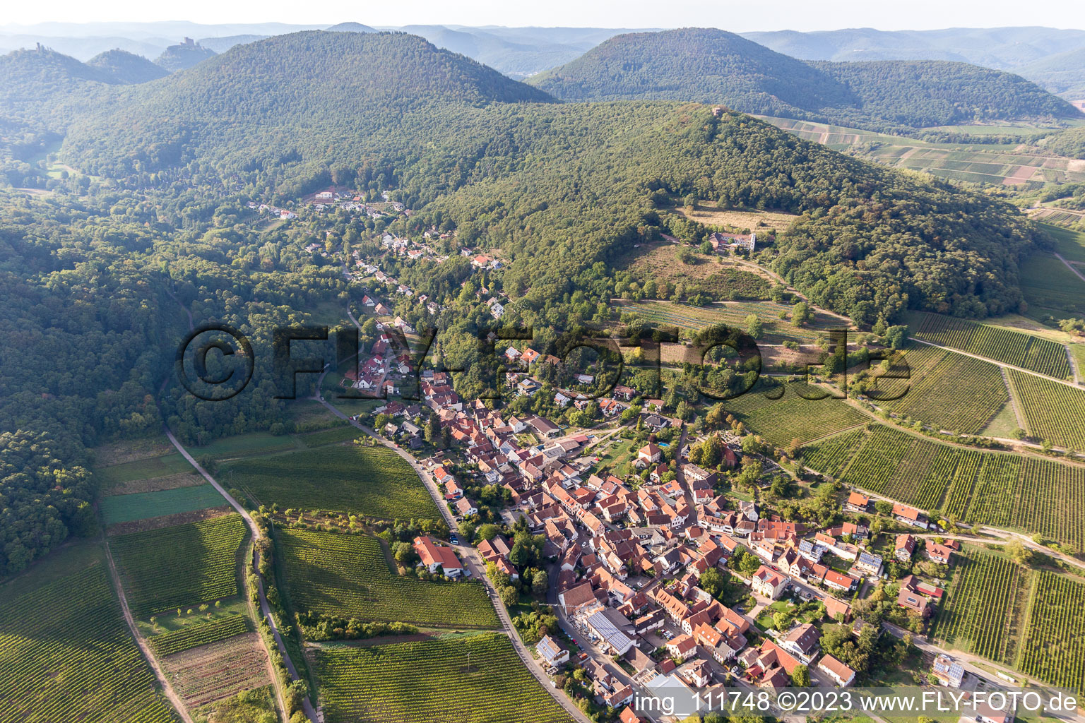 Leinsweiler im Bundesland Rheinland-Pfalz, Deutschland von oben gesehen