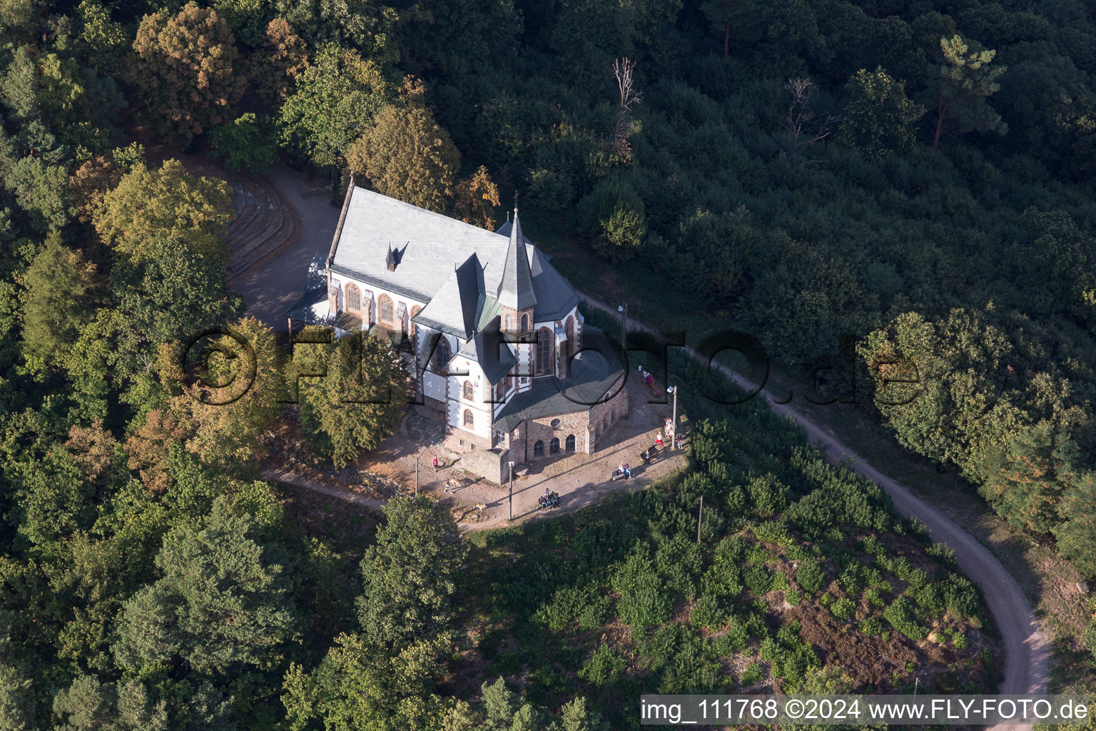 Burrweiler, St. Anna Kapelle im Bundesland Rheinland-Pfalz, Deutschland aus der Luft