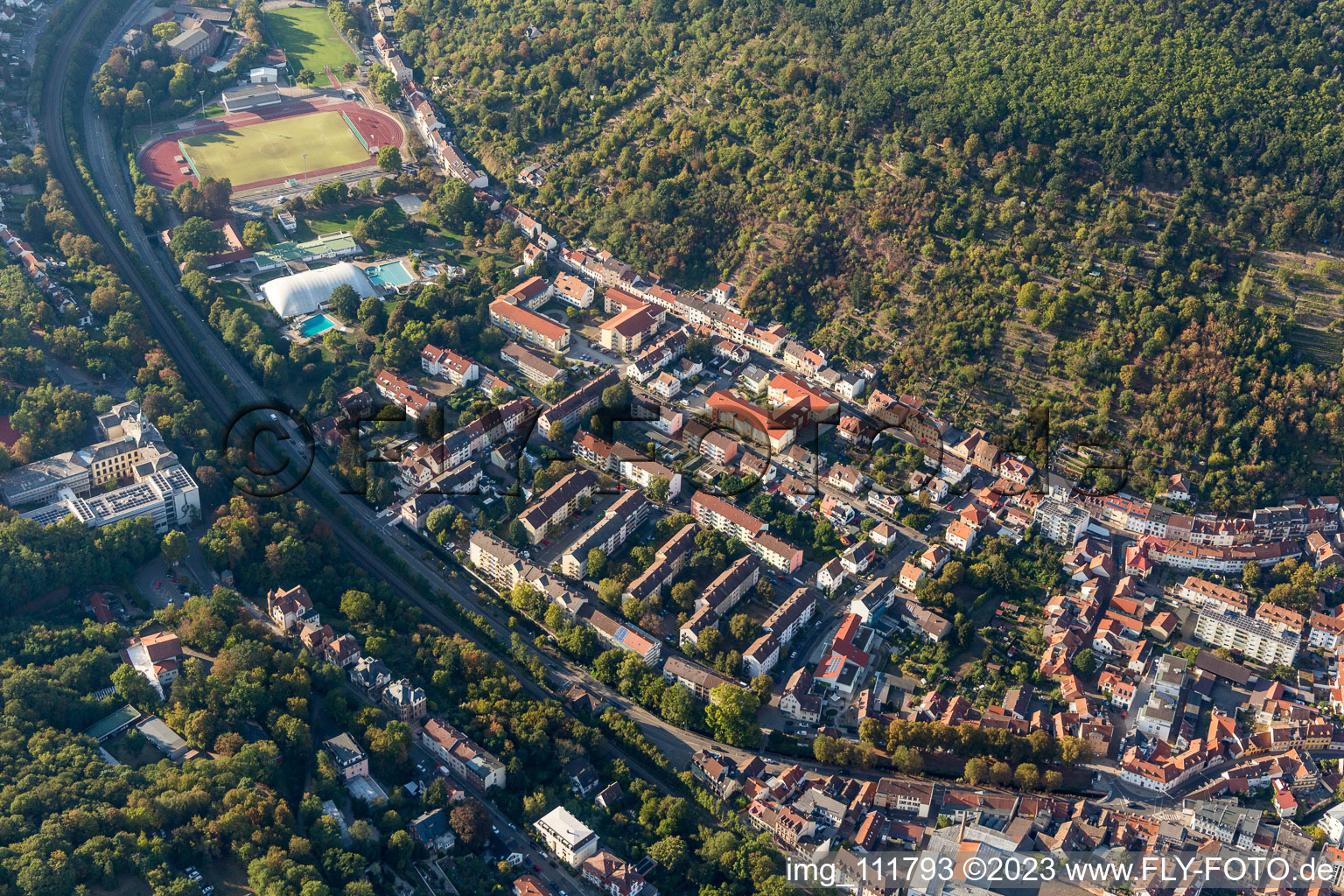 Luftaufnahme von Schöntal in Neustadt an der Weinstraße im Bundesland Rheinland-Pfalz, Deutschland