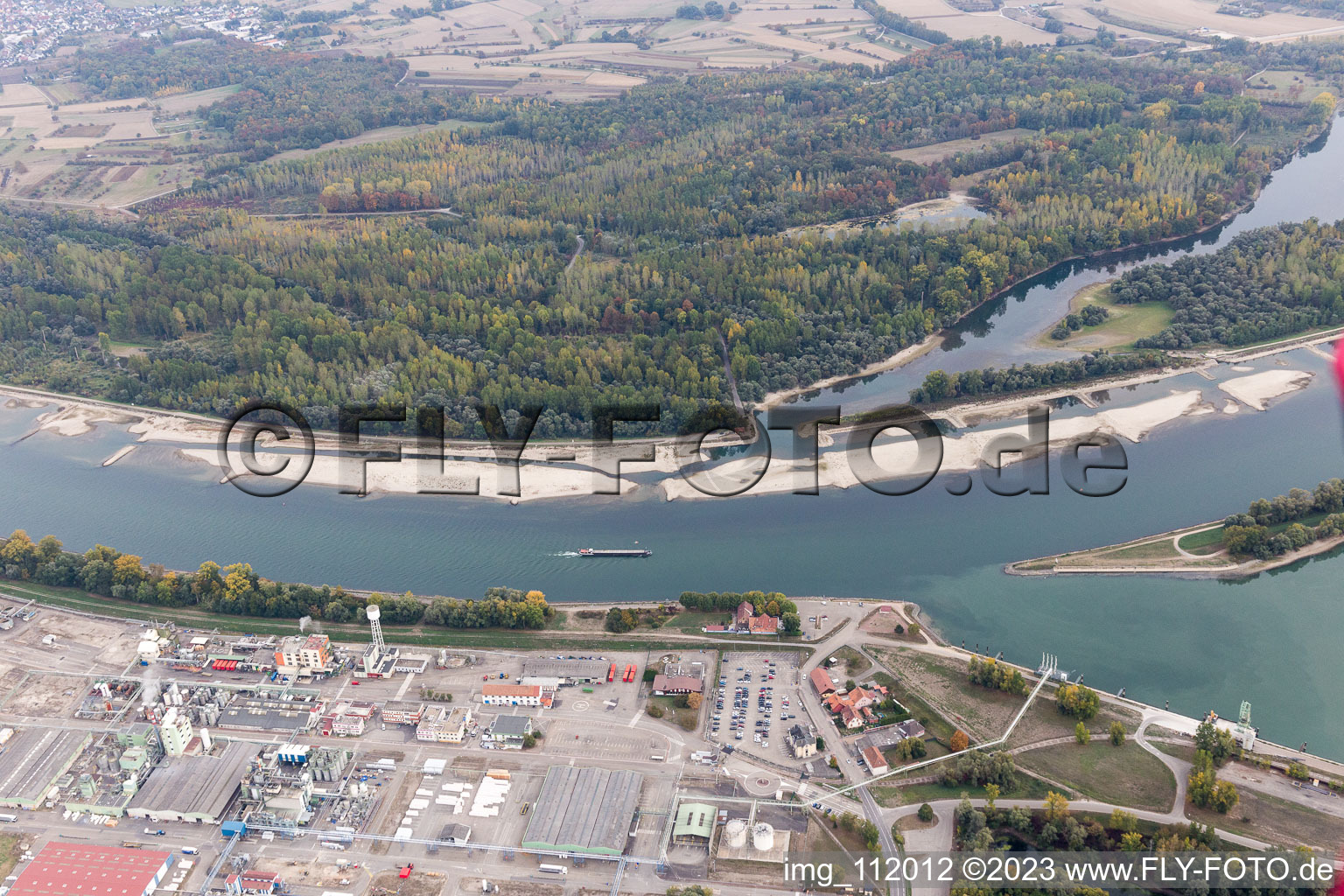 Lauterbourg im Bundesland Bas-Rhin, Frankreich aus der Luft betrachtet