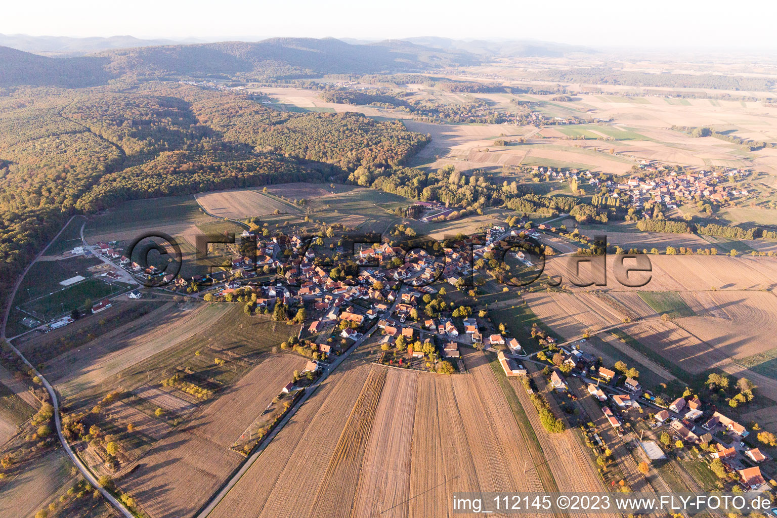 Memmelshoffen im Bundesland Bas-Rhin, Frankreich aus der Luft
