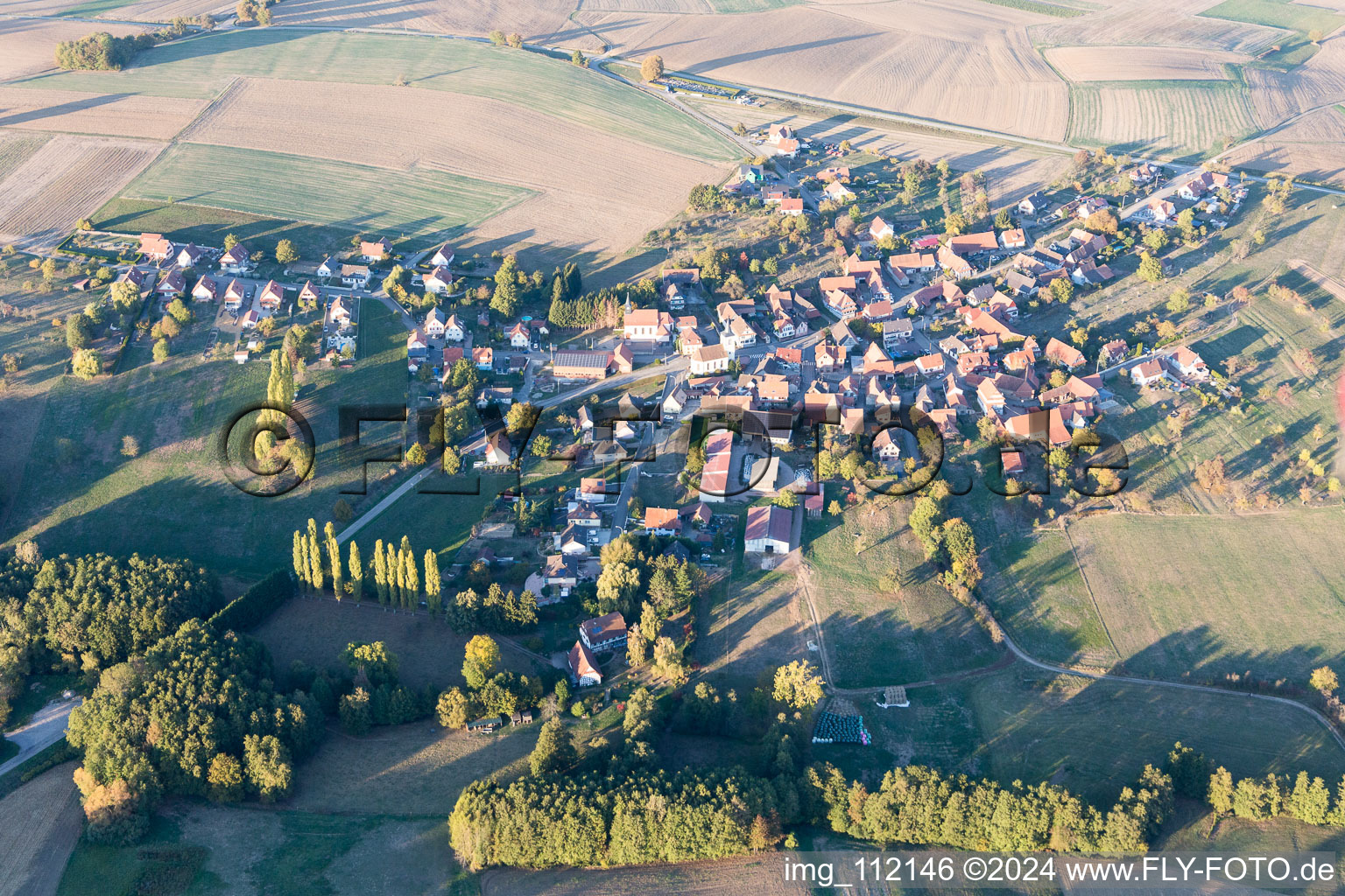 Luftbild von Keffenach im Bundesland Bas-Rhin, Frankreich